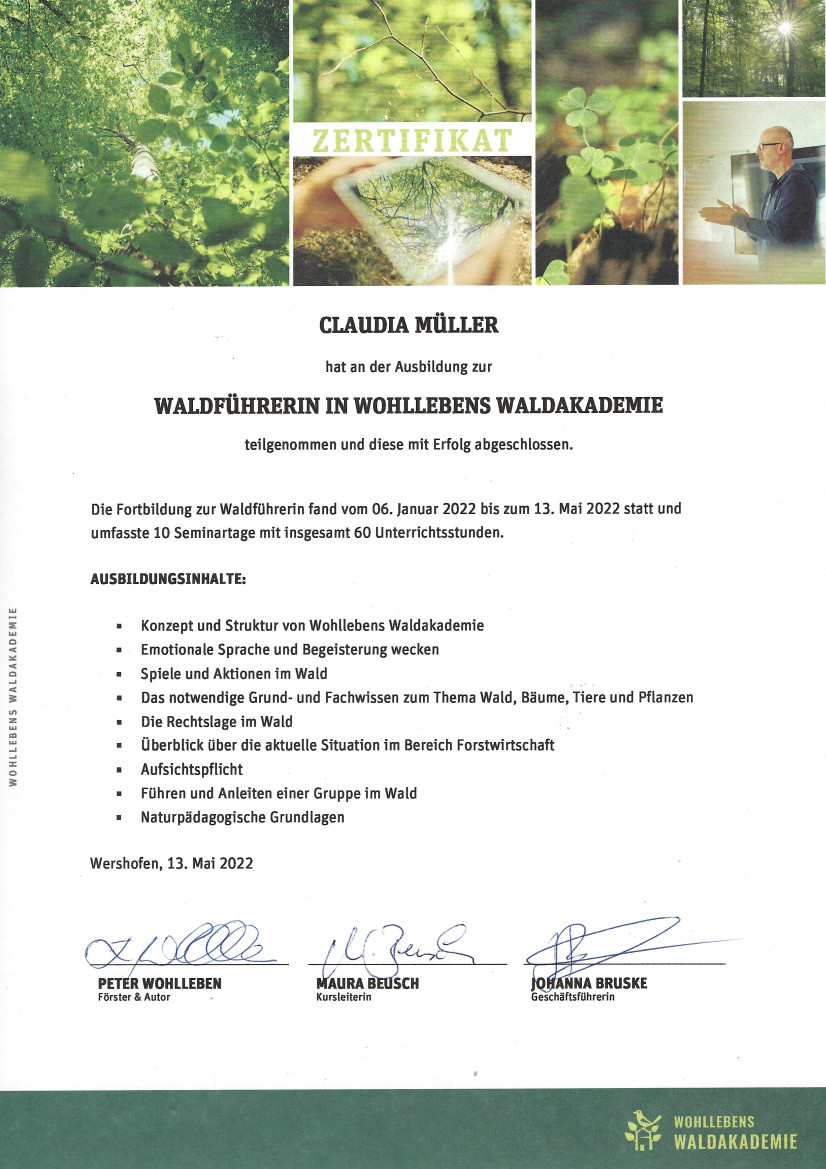 Waldführer Zertifikat Peter Wohlleben